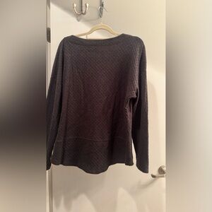 Talbots Textured Long Sleeve Sweatshirt - Dark Gray